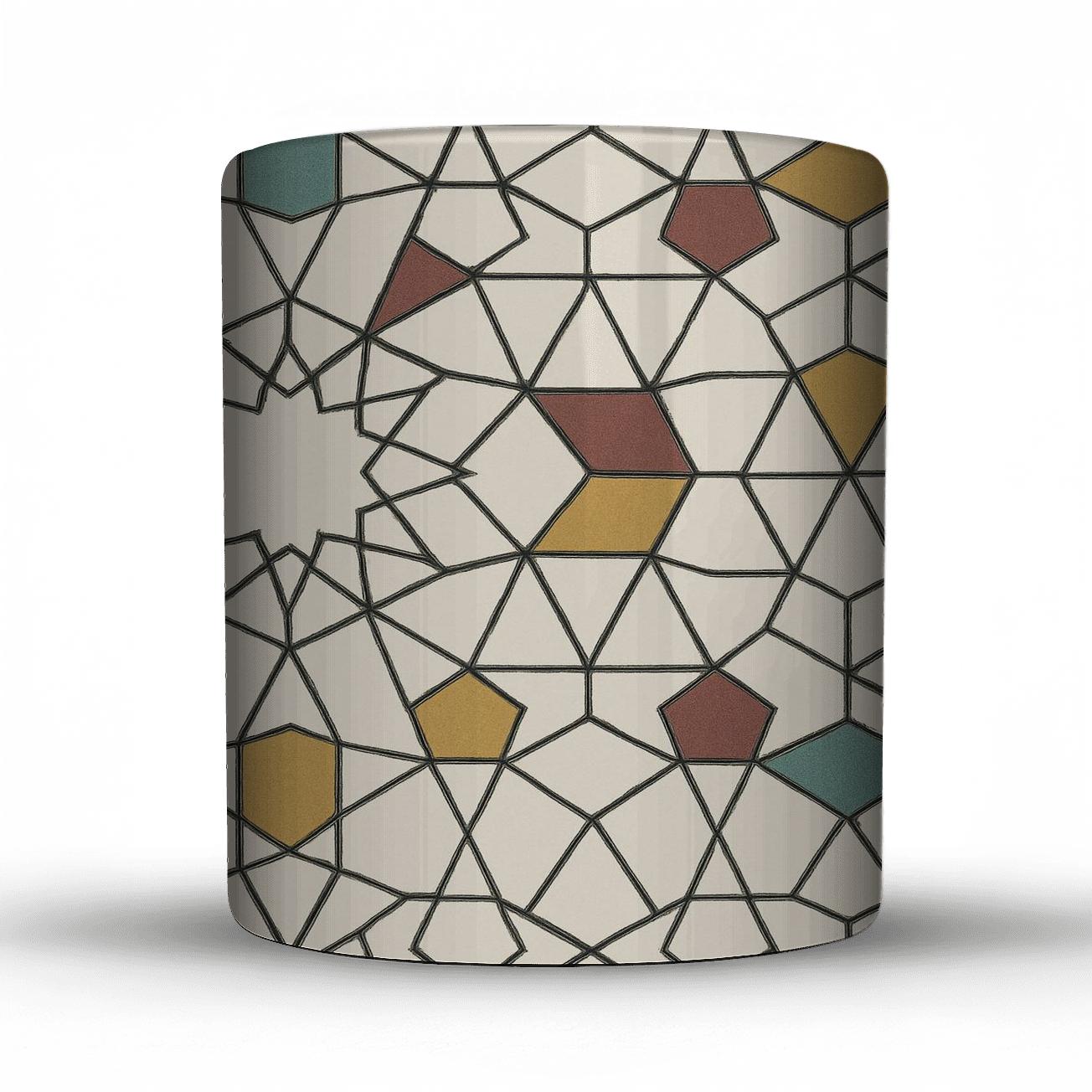 Andalusian Girih Star Lattice Minimal travel mugs with handles