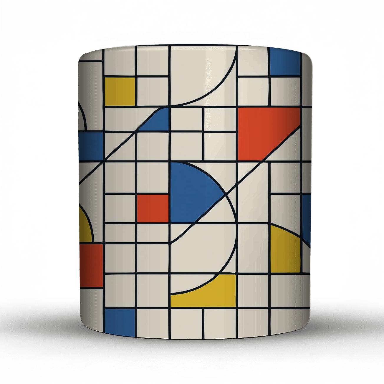 Bauhaus De Stijl Harmonic Grid decorative mug sets