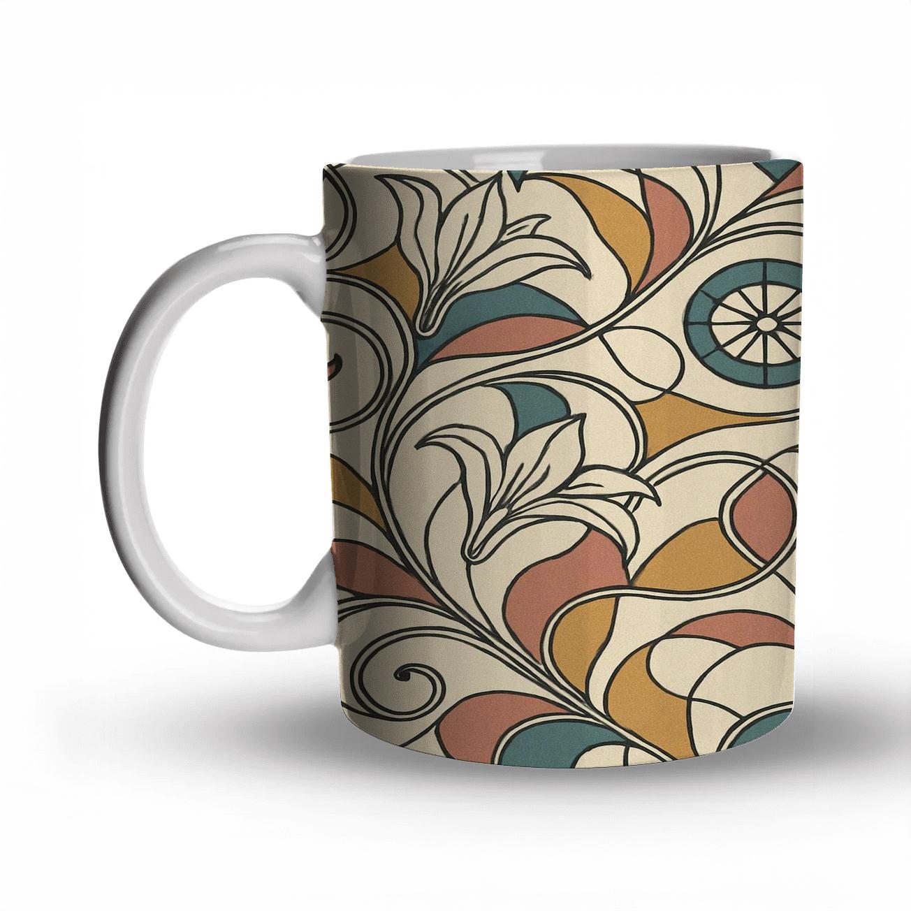 Art Nouveau Comet Garden Filigree decorative mug sets