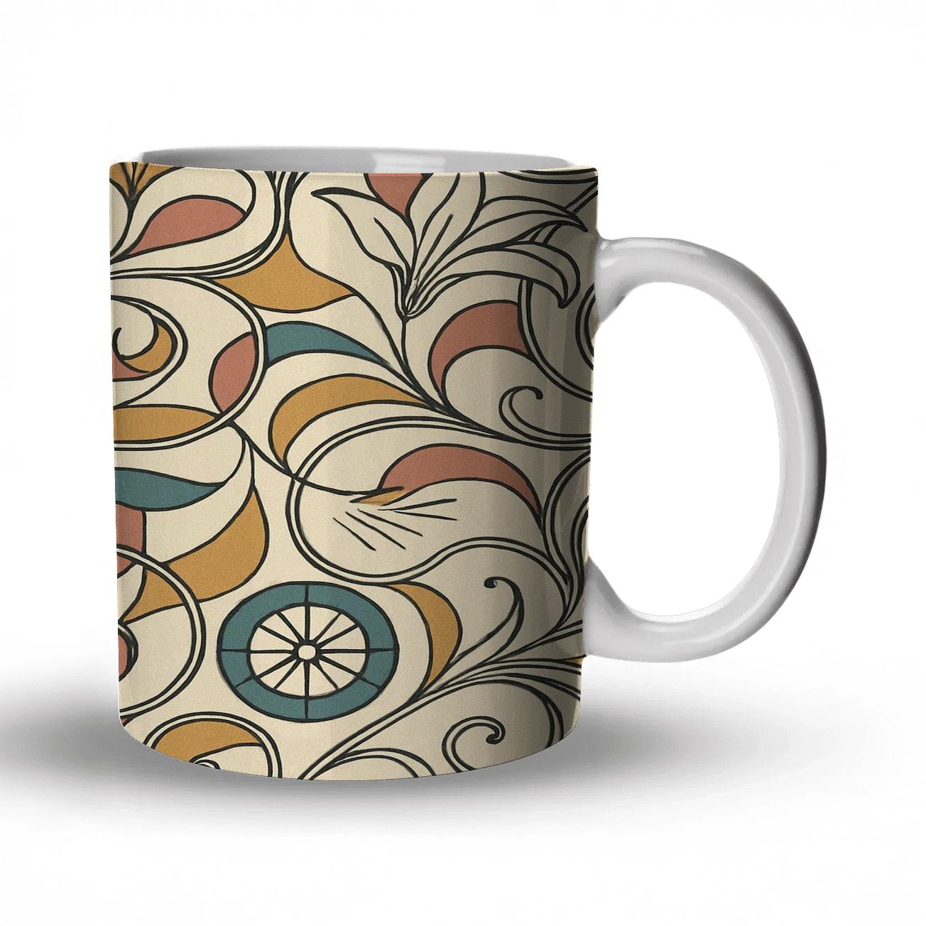 Art Nouveau Comet Garden Filigree decorative mug sets