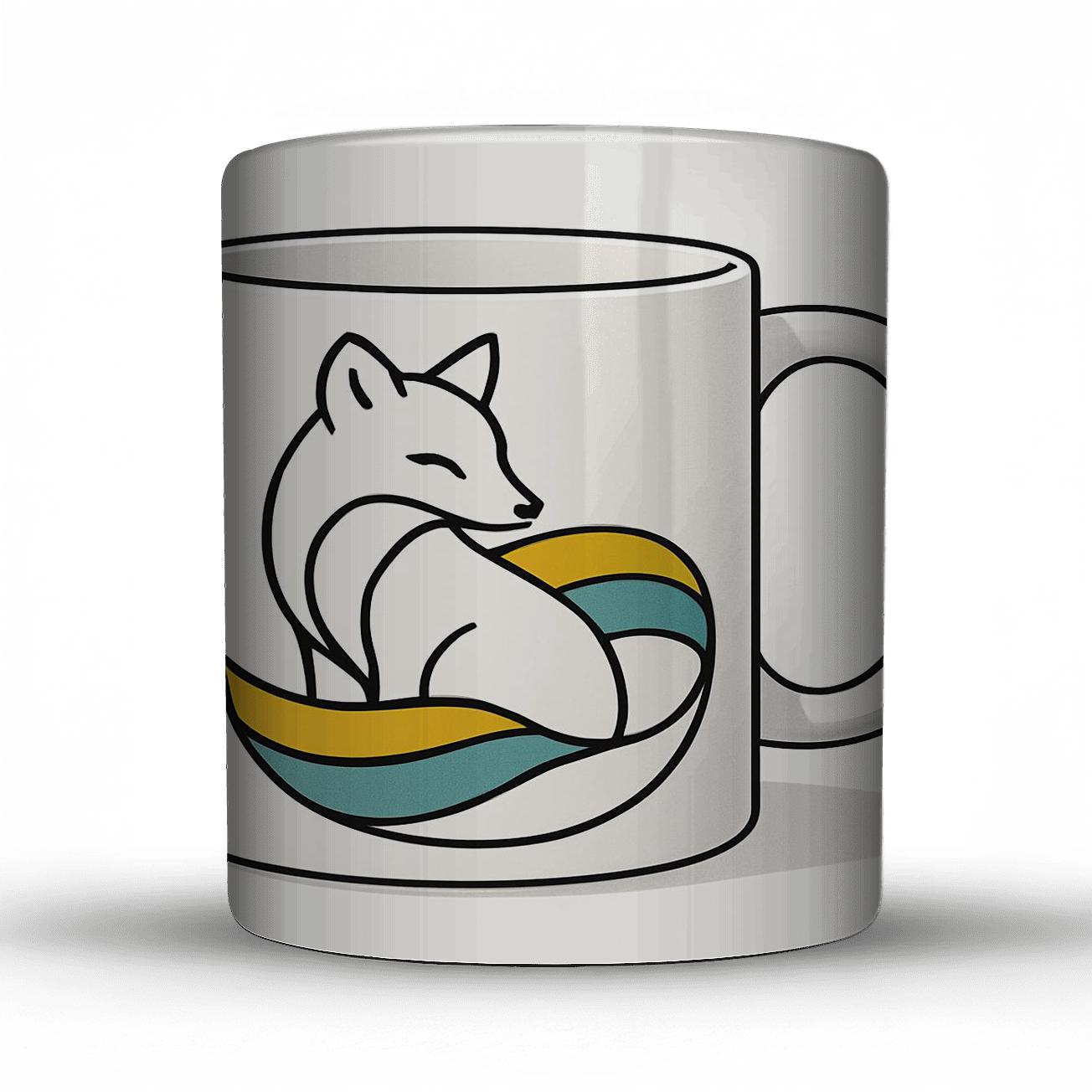 Arctic Fox Bauhaus Ribbon Wrap personalized mugs