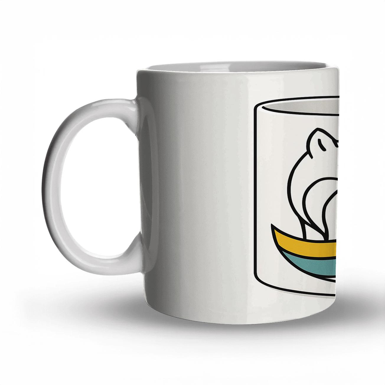 Arctic Fox Bauhaus Ribbon Wrap personalized mugs