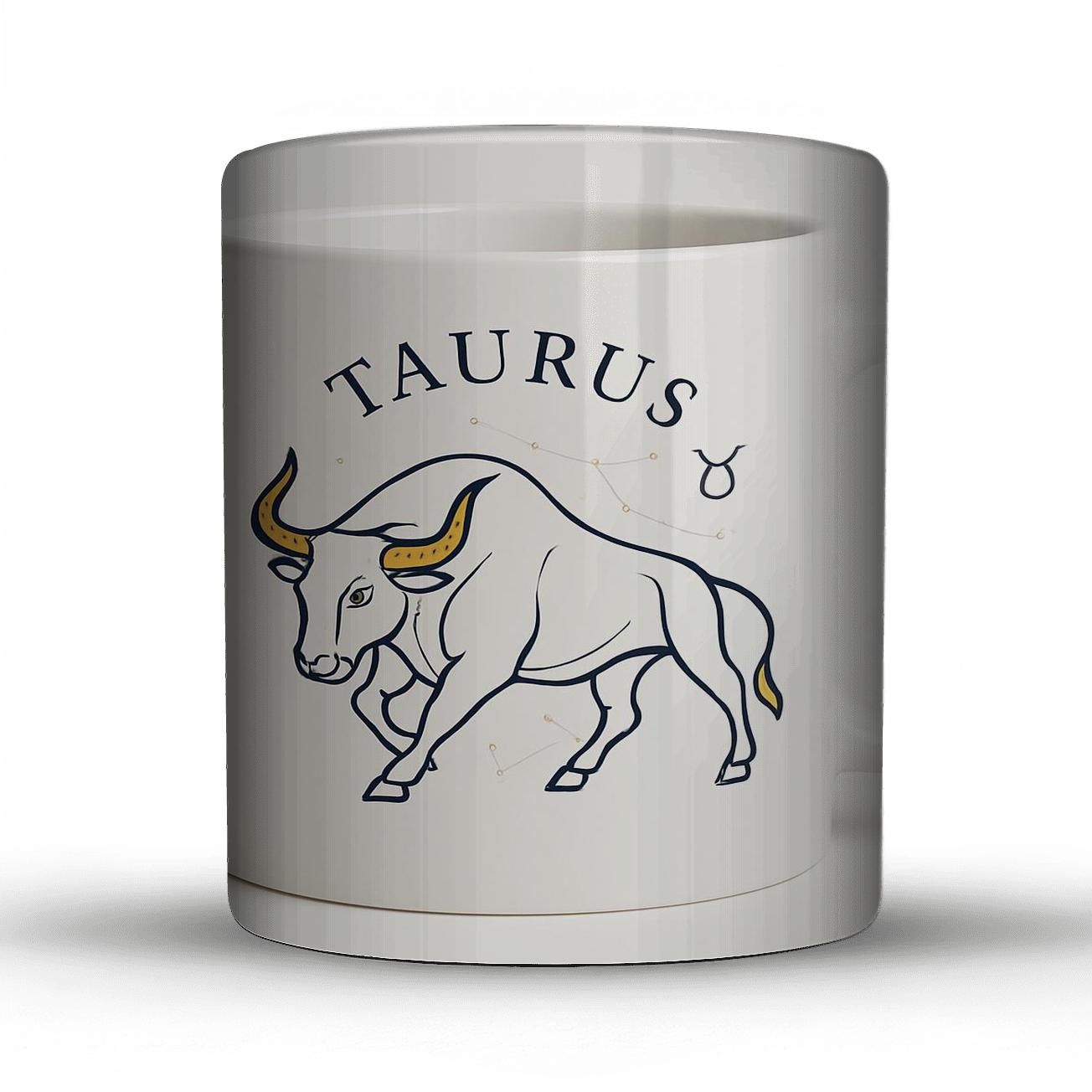 Taurus Celestial Bull Line Art Mug Design custom printed mugs