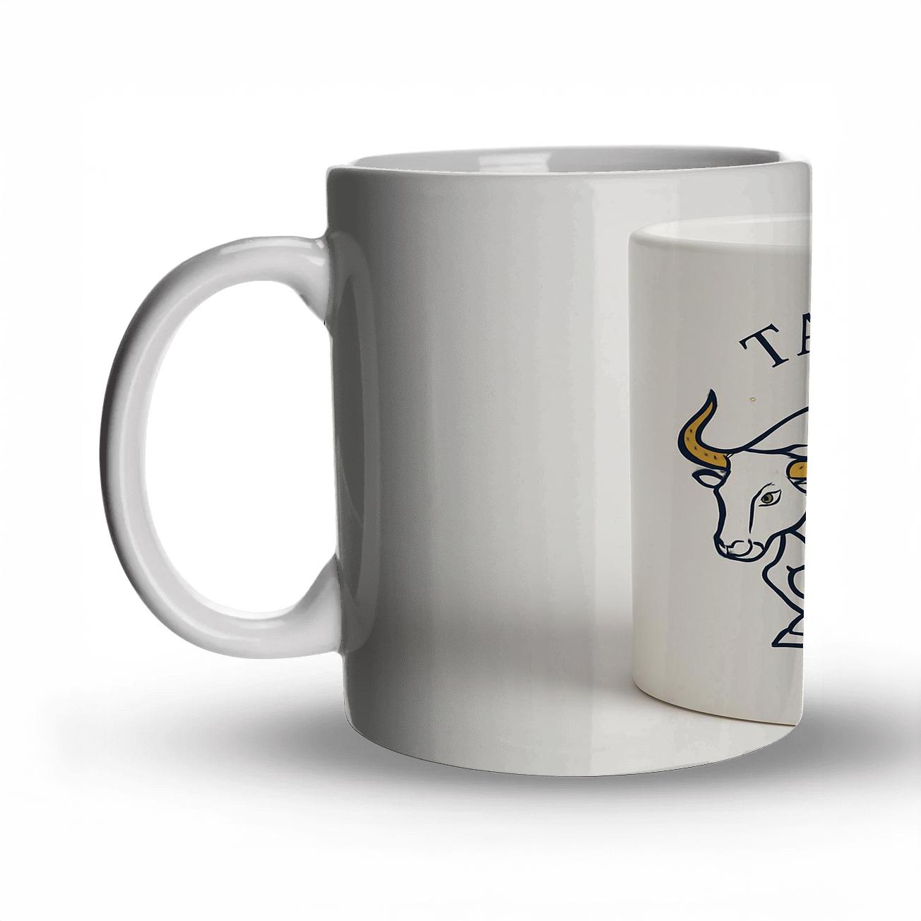 Taurus Celestial Bull Line Art Mug Design custom printed mugs