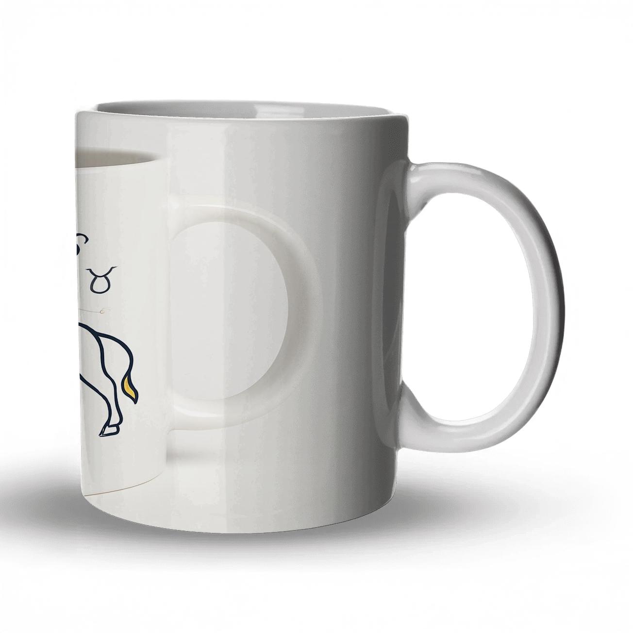 Taurus Celestial Bull Line Art Mug Design custom printed mugs