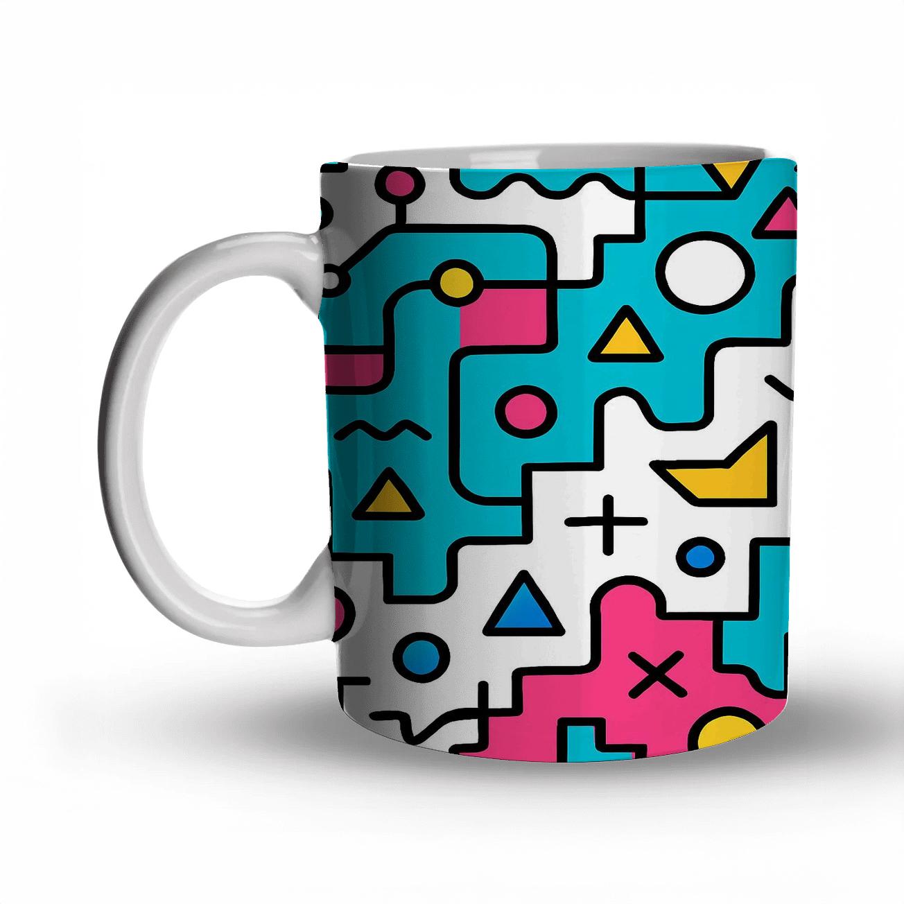 Memphis Metro Glyph Weave custom printed mugs