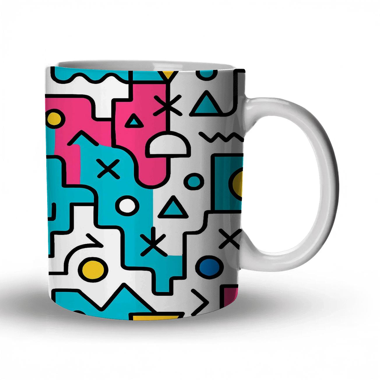 Memphis Metro Glyph Weave custom printed mugs