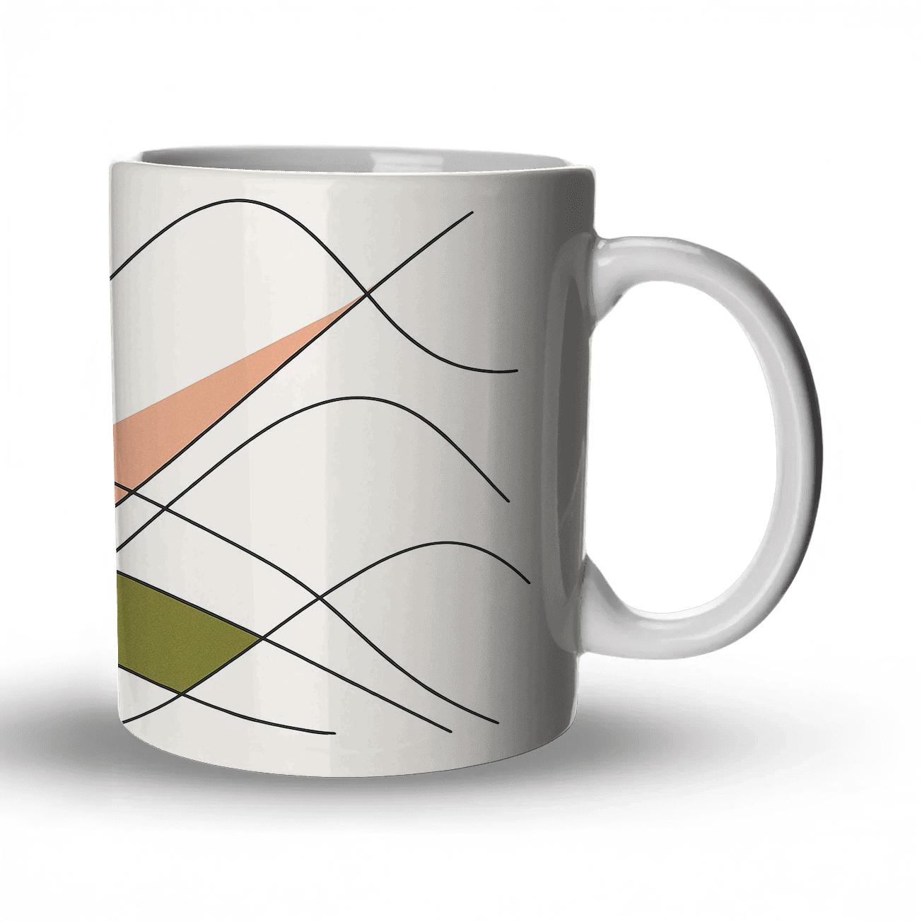 Tectonic Wave Geometry premium drinkware mugs