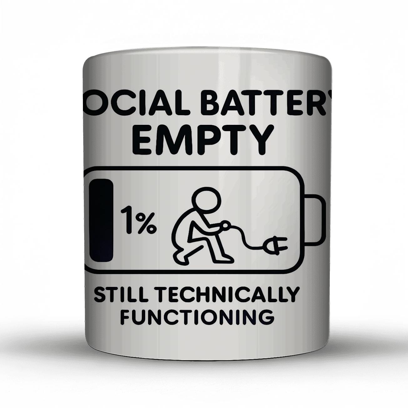 Social Battery Redshifted ceramic coffee mugs