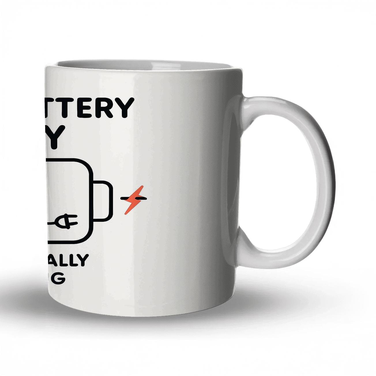 Social Battery Redshifted ceramic coffee mugs
