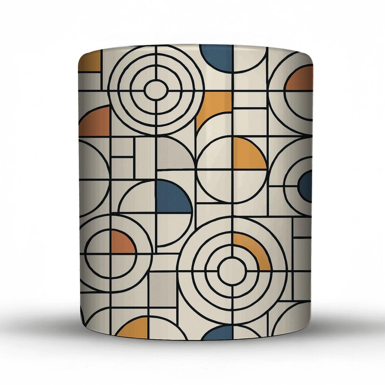 Bauhaus Orphic Zodiac Circuit Pattern travel mugs with handles