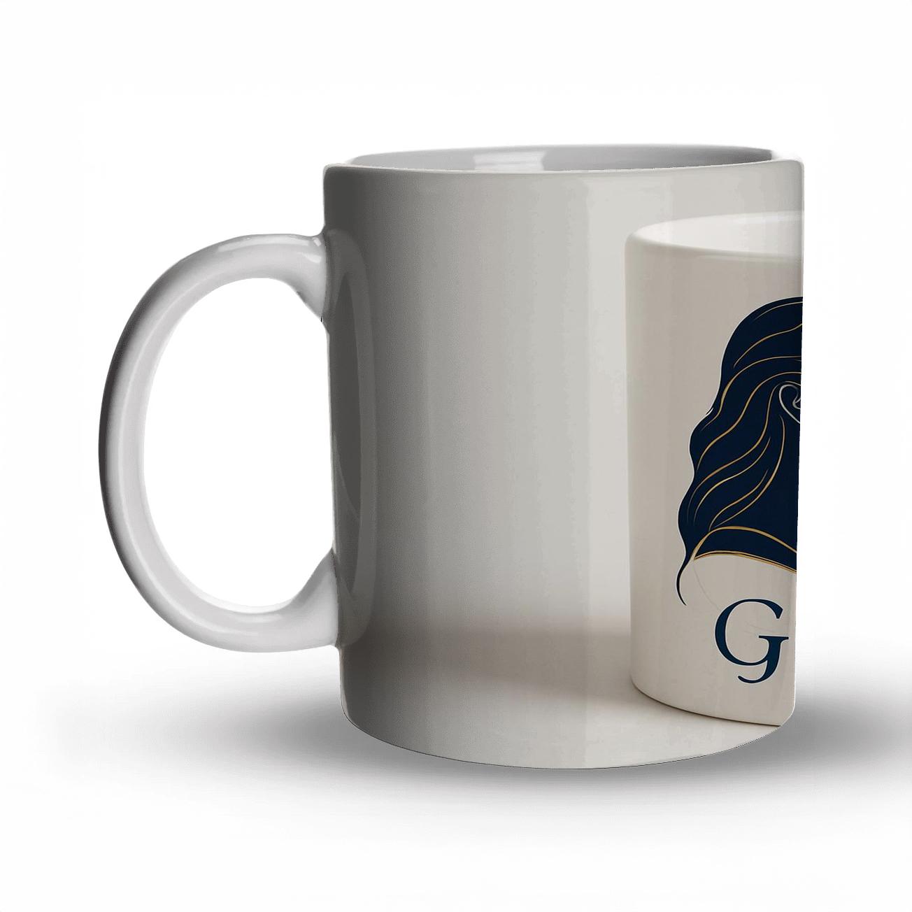 Gemini Twins Constellation Calligraphy Line Art Mug Design decorative mug sets