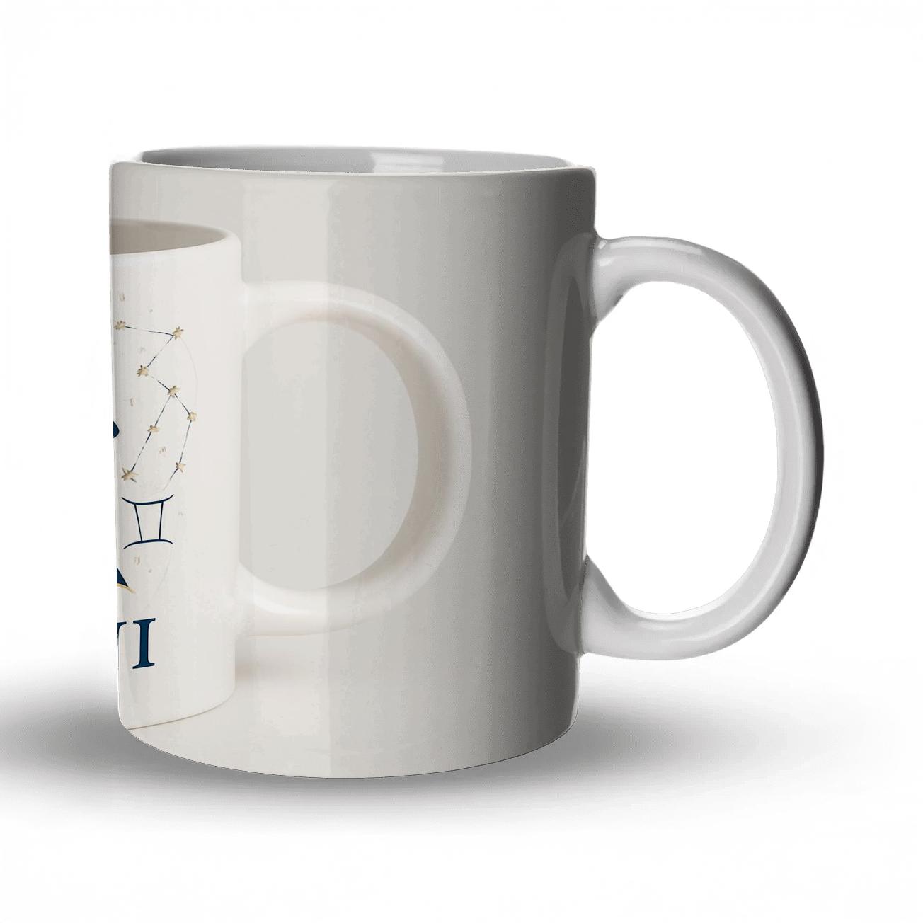 Gemini Twins Constellation Calligraphy Line Art Mug Design decorative mug sets