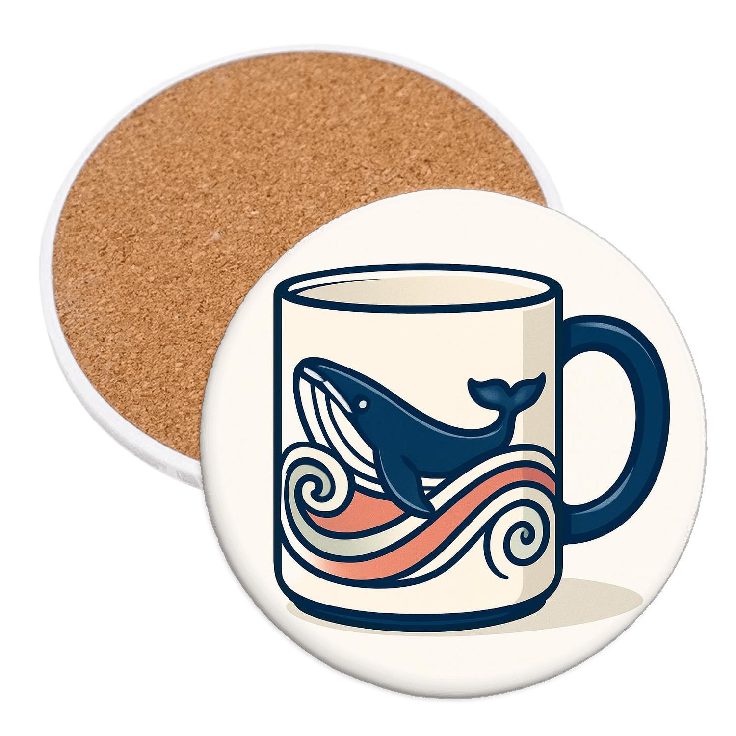 Koru Op Art Whale Wrap Mug decorative beverage coasters
