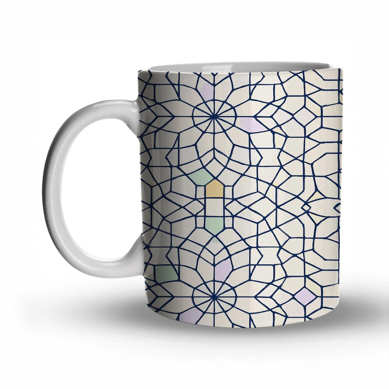 Girih Minimal Rosette Circuit travel mugs with handles