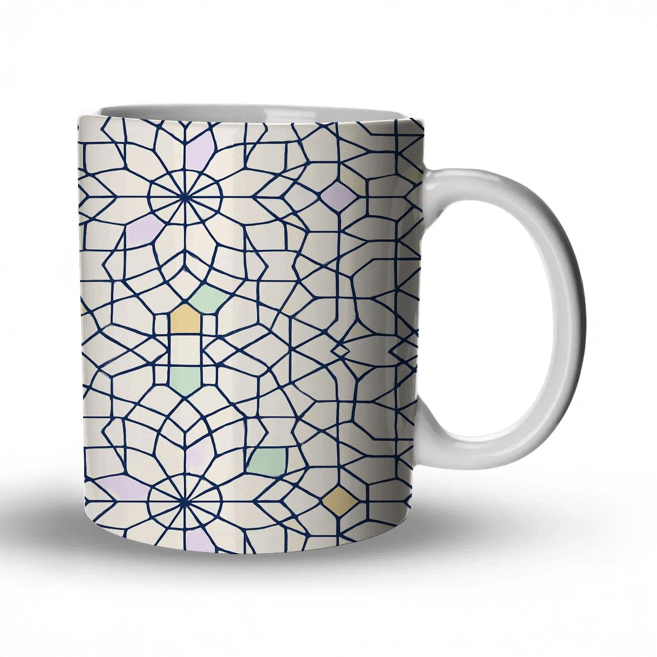 Girih Minimal Rosette Circuit travel mugs with handles