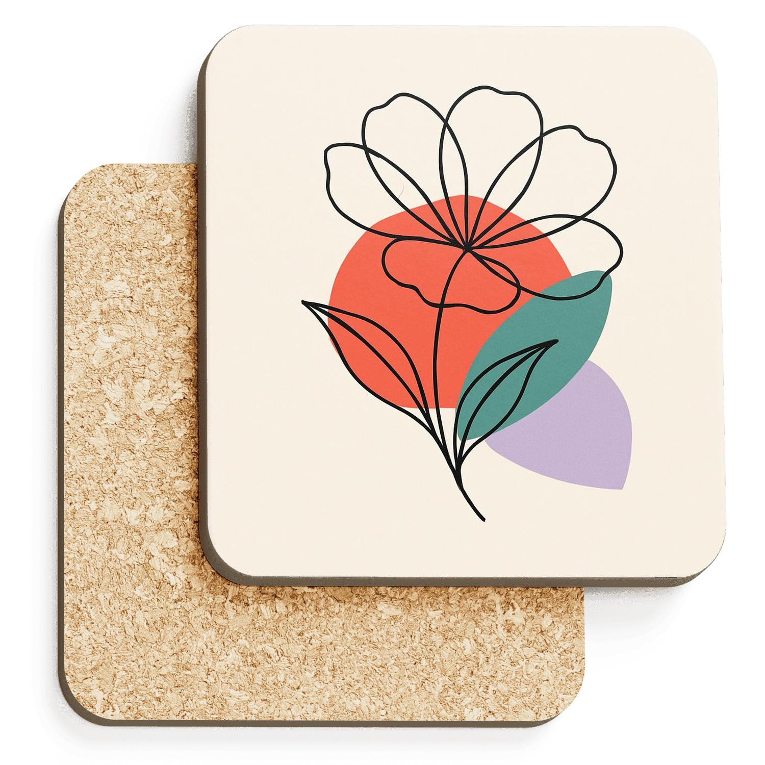 Solar Bloom Contour decorative beverage coasters