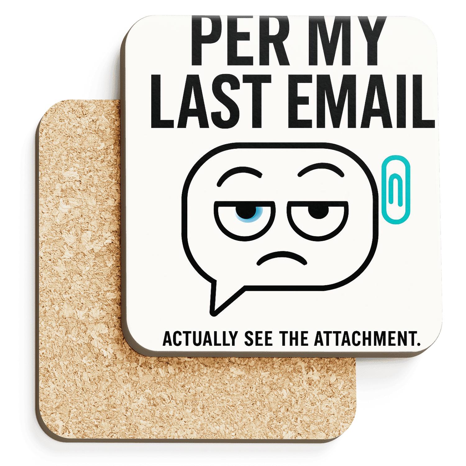 Per My Last Email Minimal Eye Roll elegant tabletop coasters