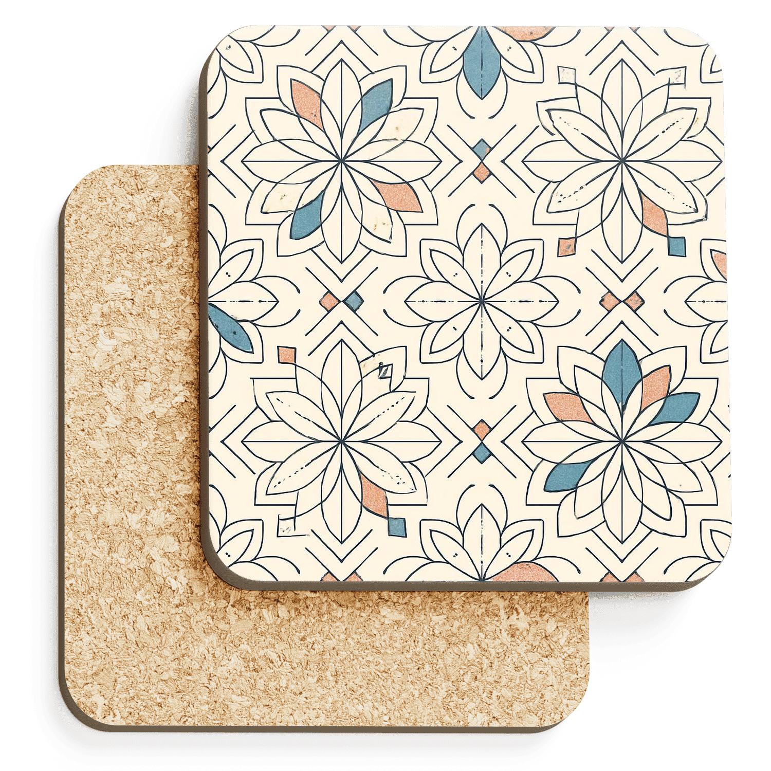 Mughal Jali Rosette Trellis With Deco Accents elegant tabletop coasters