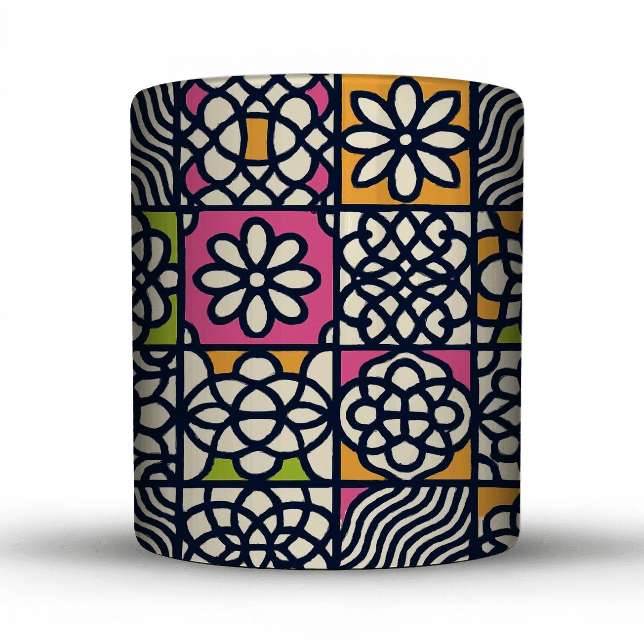 Ornamental Op Art Festival Lattice premium drinkware mugs