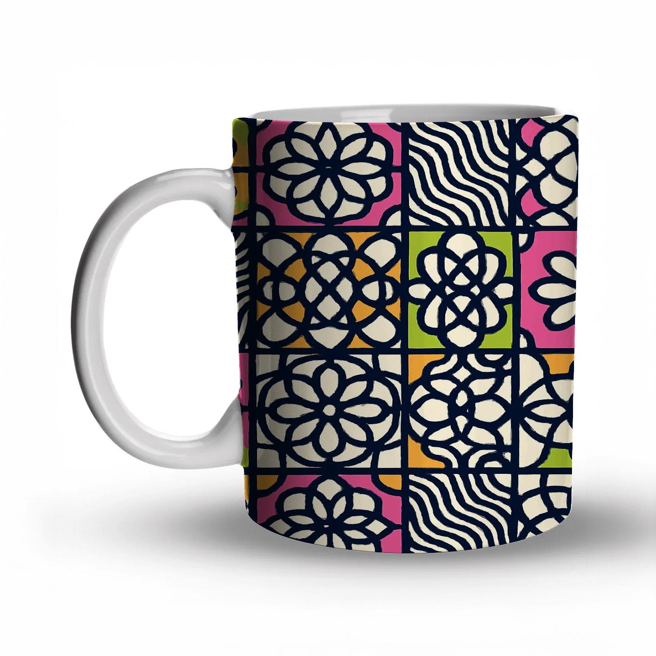 Ornamental Op Art Festival Lattice premium drinkware mugs