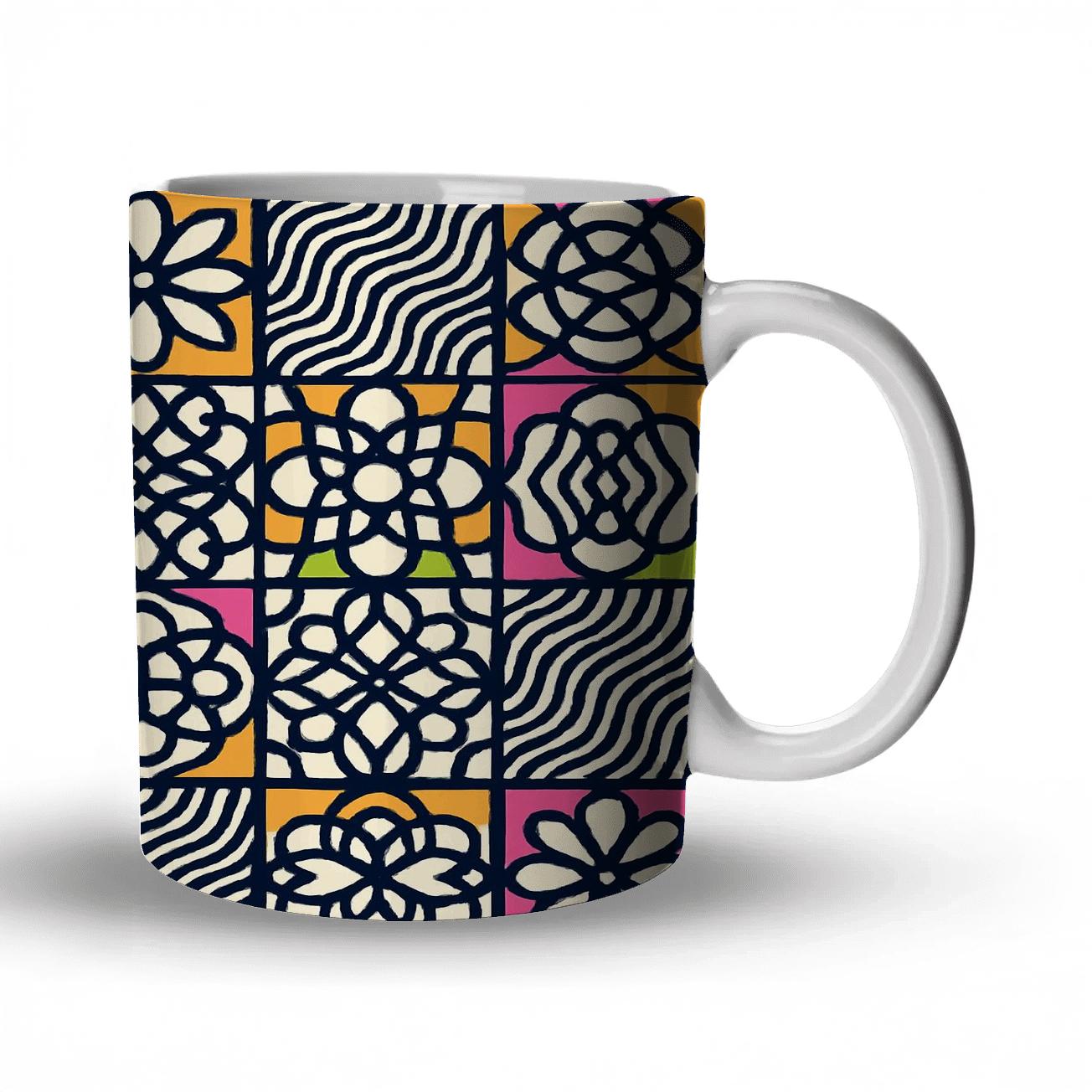 Ornamental Op Art Festival Lattice premium drinkware mugs