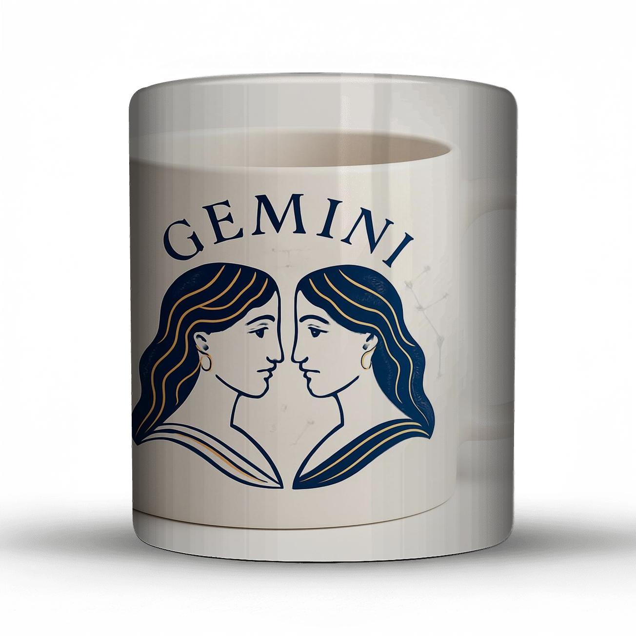 Gemini Twins Constellation Calligraphy Mug Design novelty coffee mugs