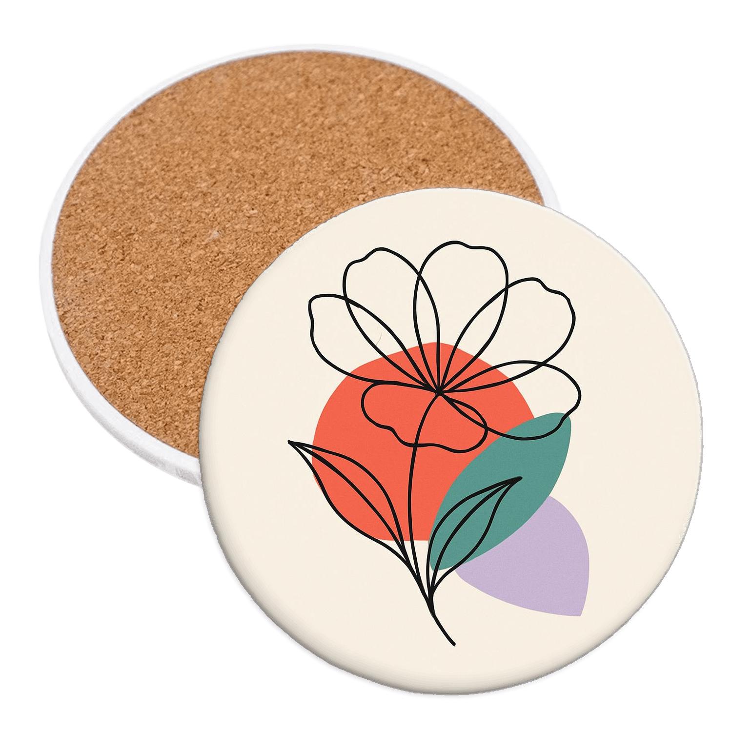 Solar Bloom Contour wooden table coasters