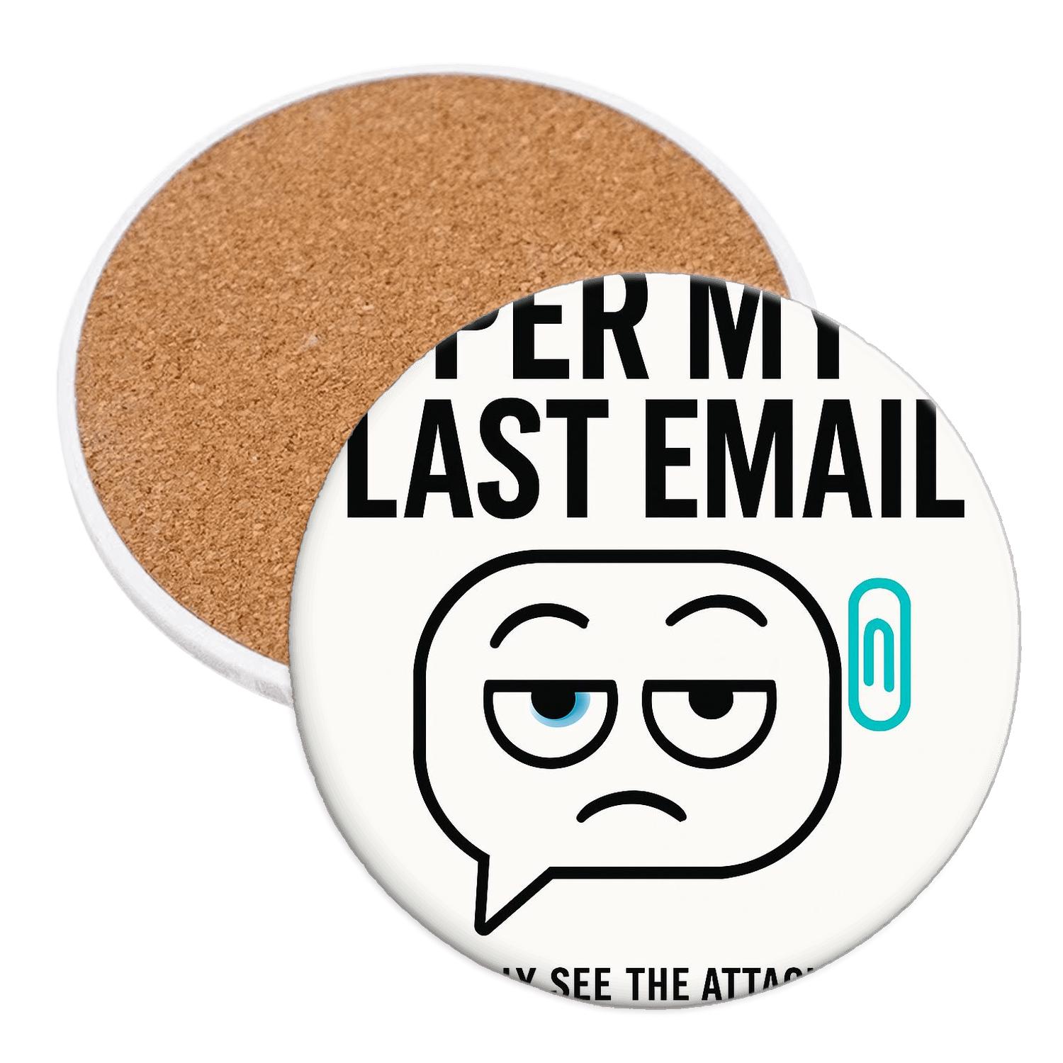 Per My Last Email Minimal Eye Roll wooden table coasters