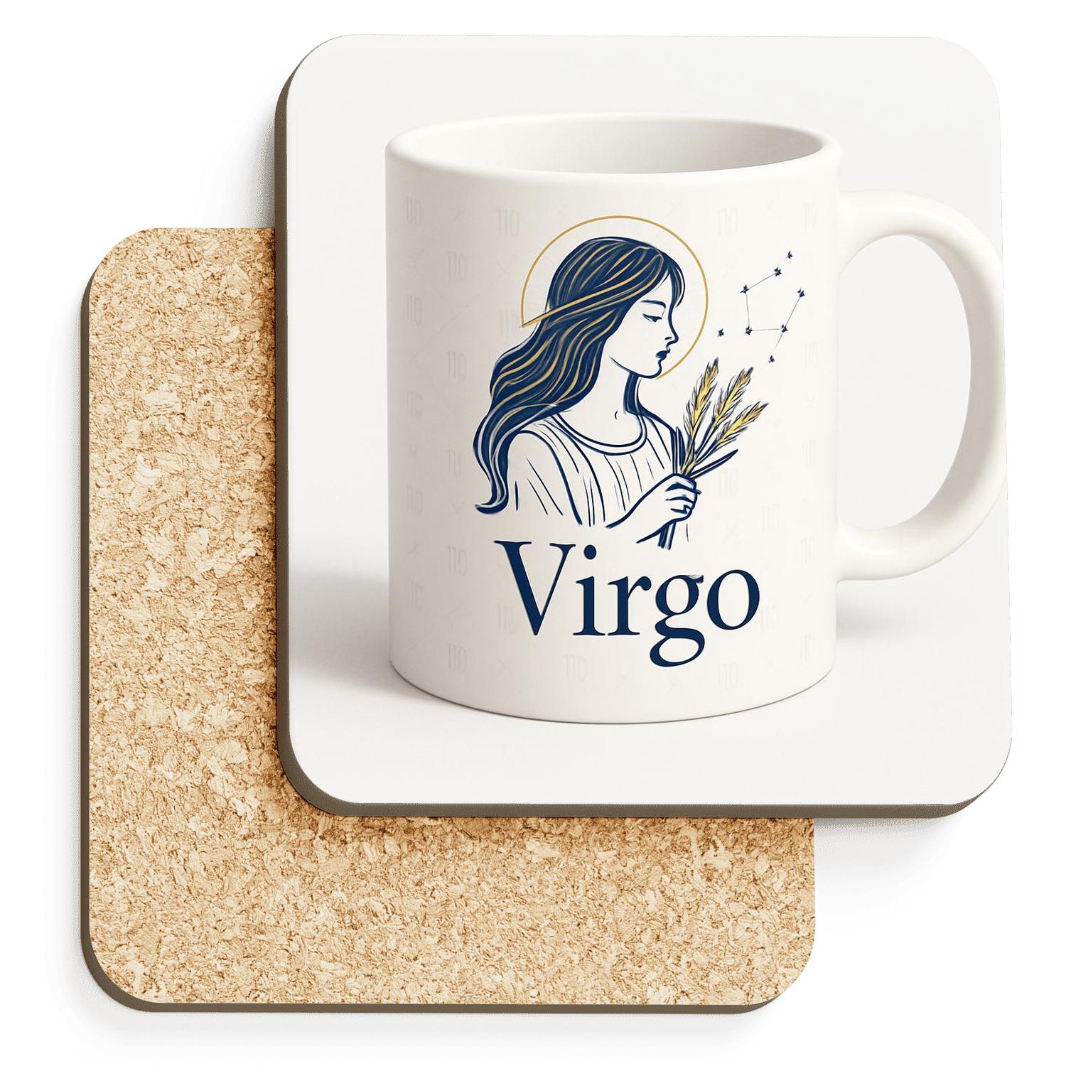 Virgo Celestial Maiden Line Art Mug Design stone coaster collections