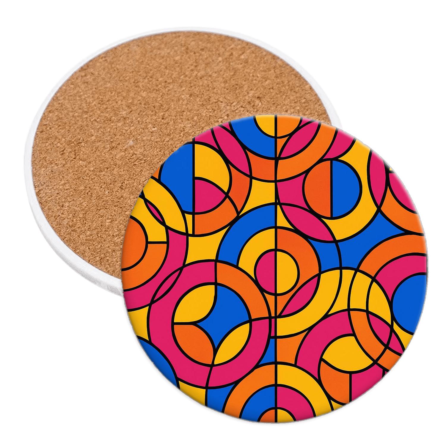 Orphic Synchroline Constellations wooden table coasters