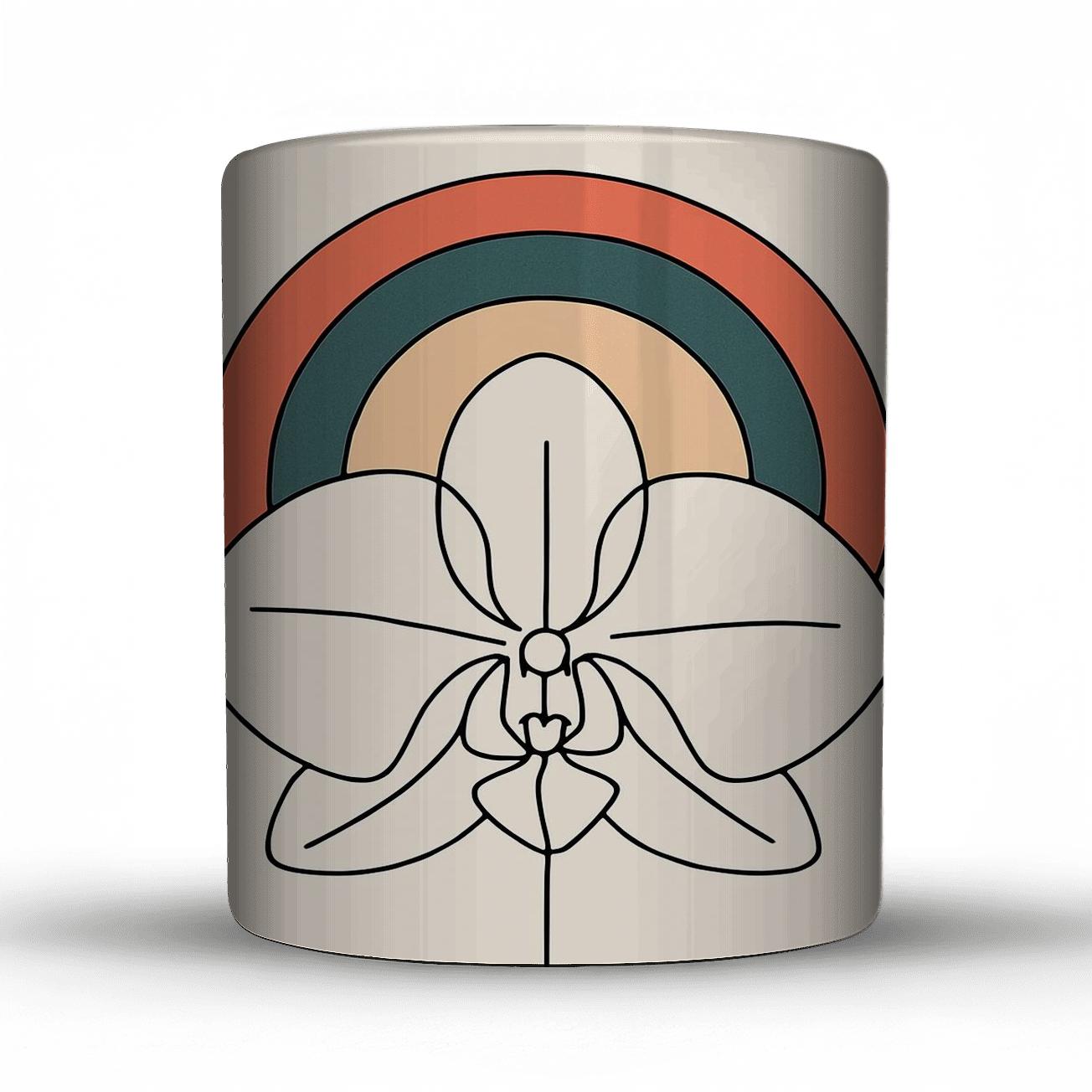Orchid Spiral Geometry insulated thermal mugs