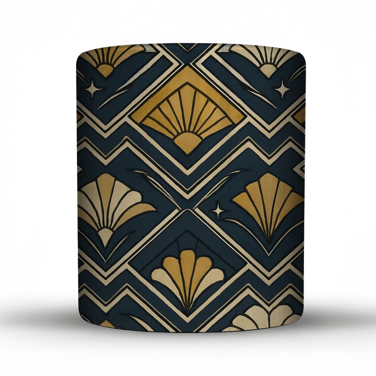 Art Deco Comet Chevron Filigree personalized mugs