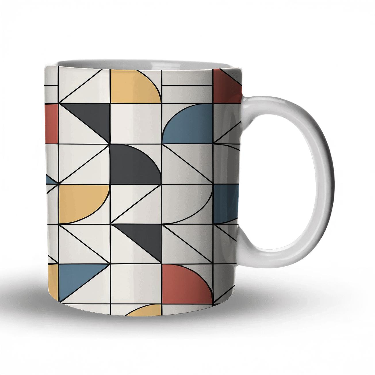 Bauhaus Modulo Weave Grid travel mugs with handles
