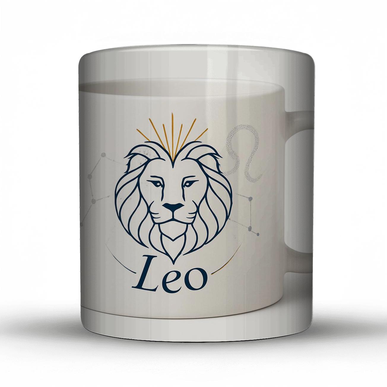 Leo Solar Regalia Constellation Mug Line Art premium drinkware mugs