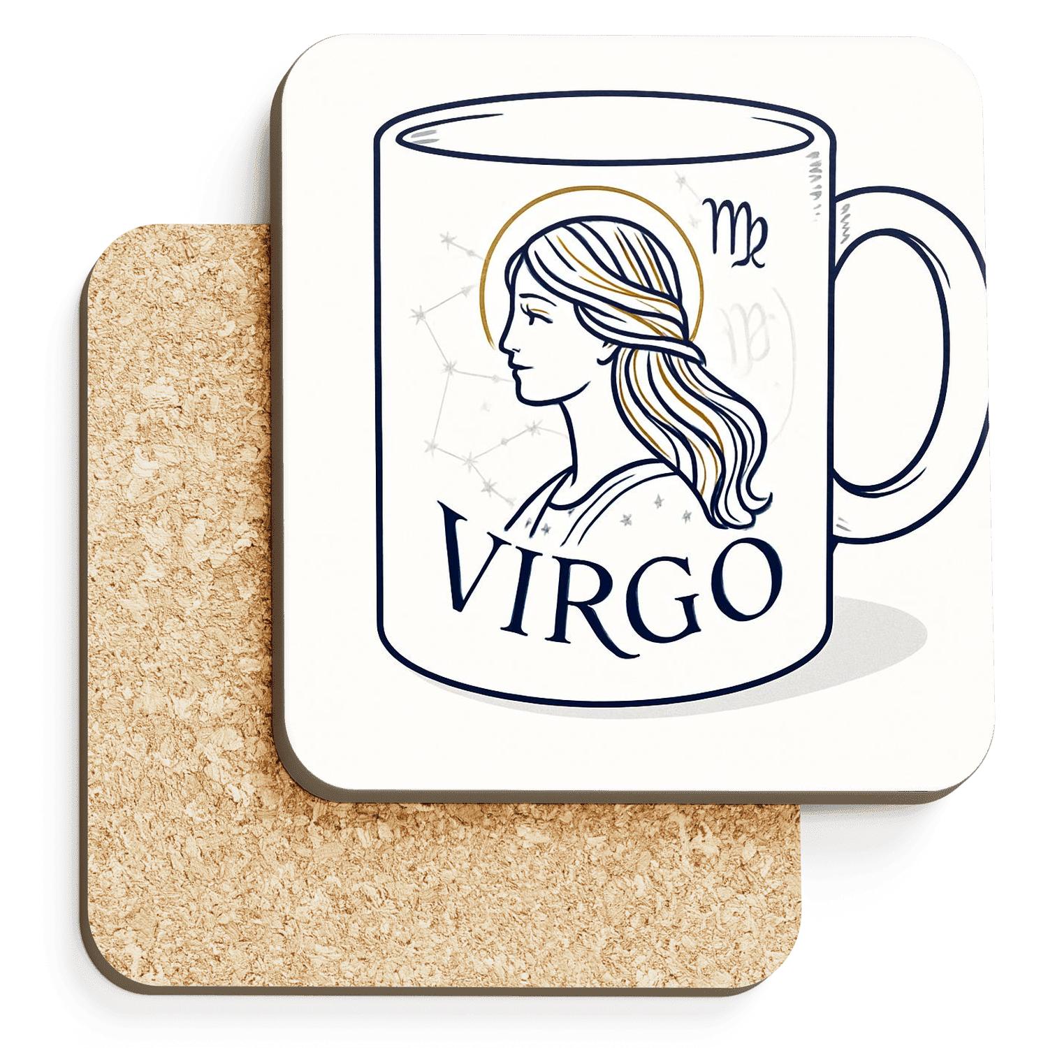 Virgo Celestial Engraving Mug Line Art coasters for home decor
