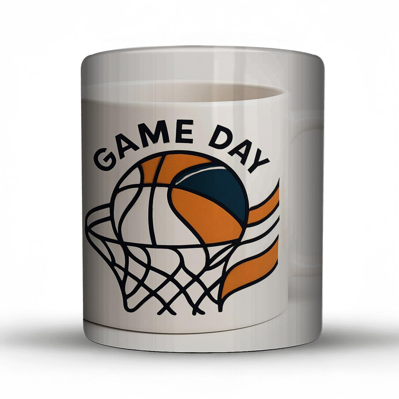 Basketball Net Wave Game Day Line Art Mug decorative mug sets