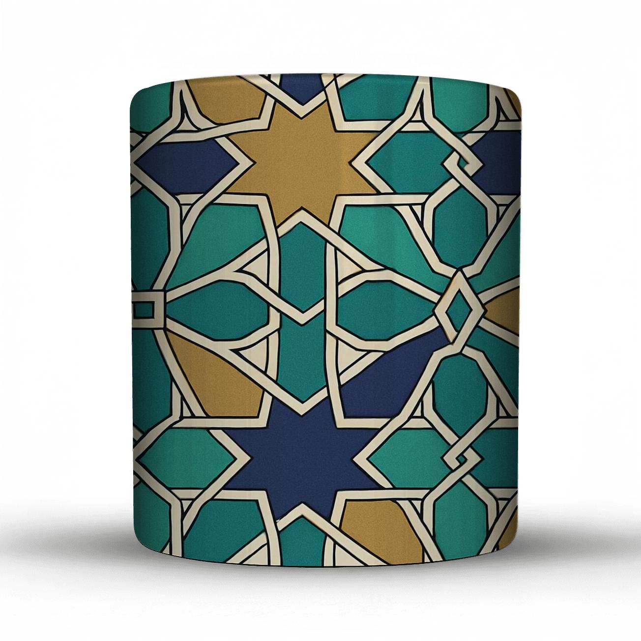 Islamic Girih Star Kites Minimal Interlace decorative mug sets