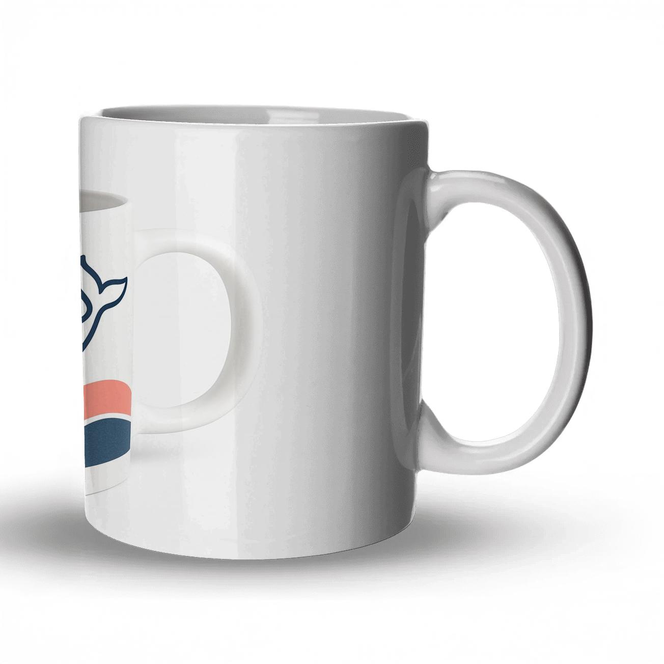 Ukiyo E Minimal Whale Wave Pattern Mug novelty coffee mugs