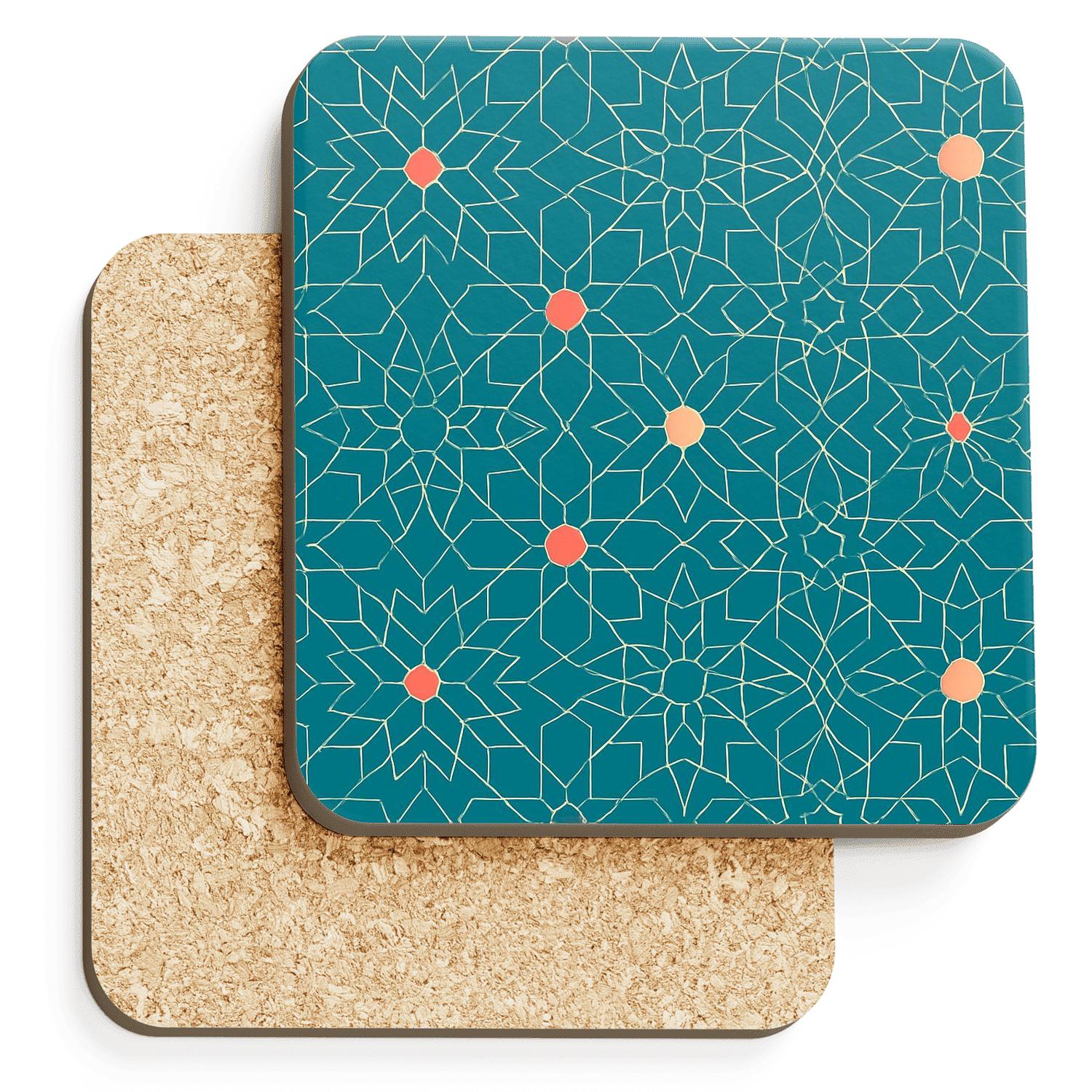 Alhambra Star Weave Minimal Linework coasters for home decor