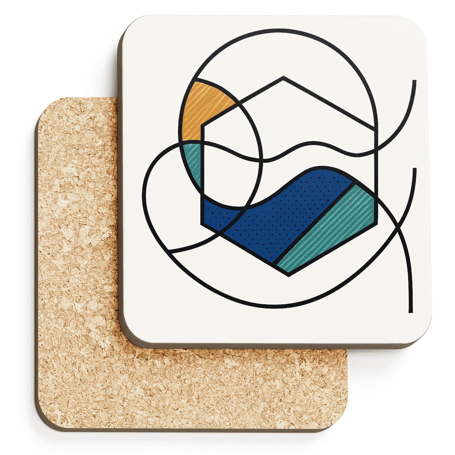 Tectonic Wave Geometry elegant tabletop coasters
