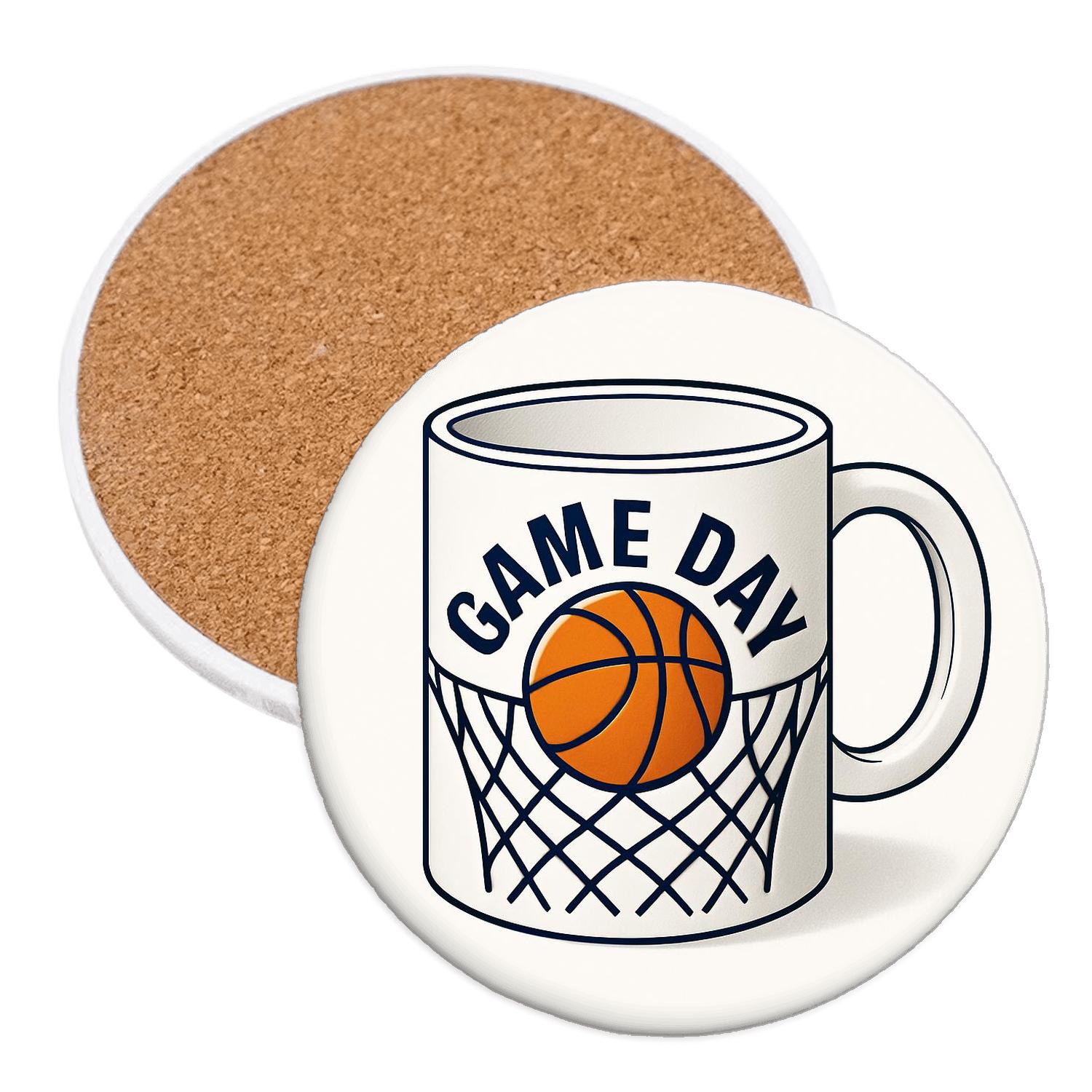 Basketball Net Geometry Game Day Mug Line Art personalized drink coasters