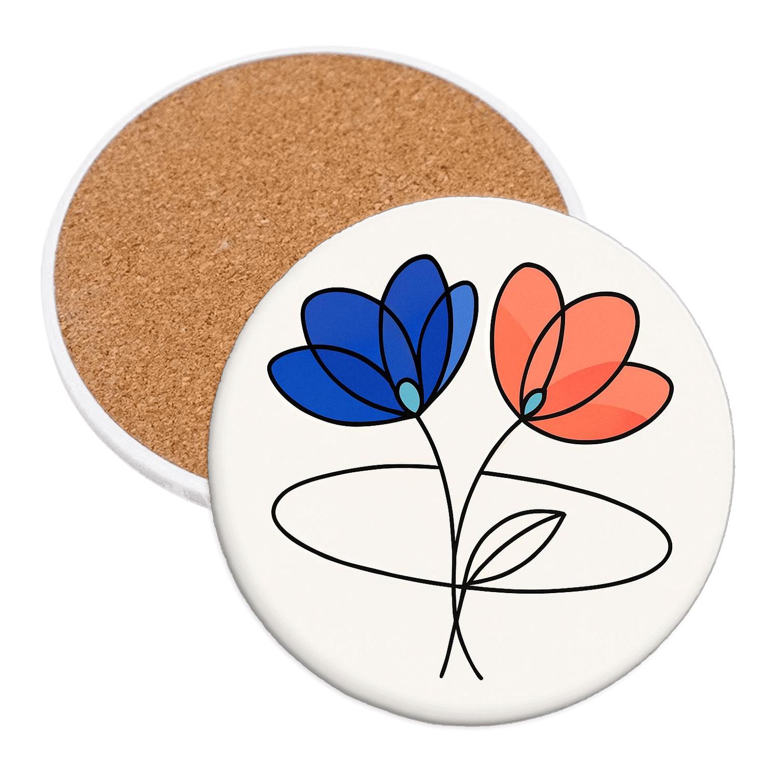 Orbit Blossom Duet decorative beverage coasters