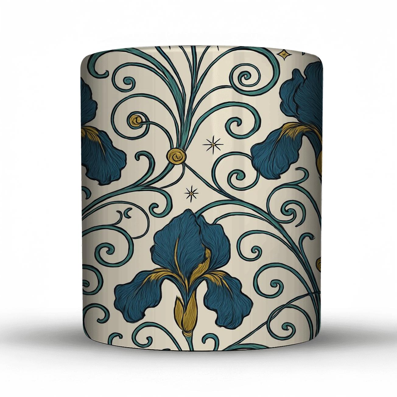 Art Nouveau Celestial Iris Filigree decorative mug sets