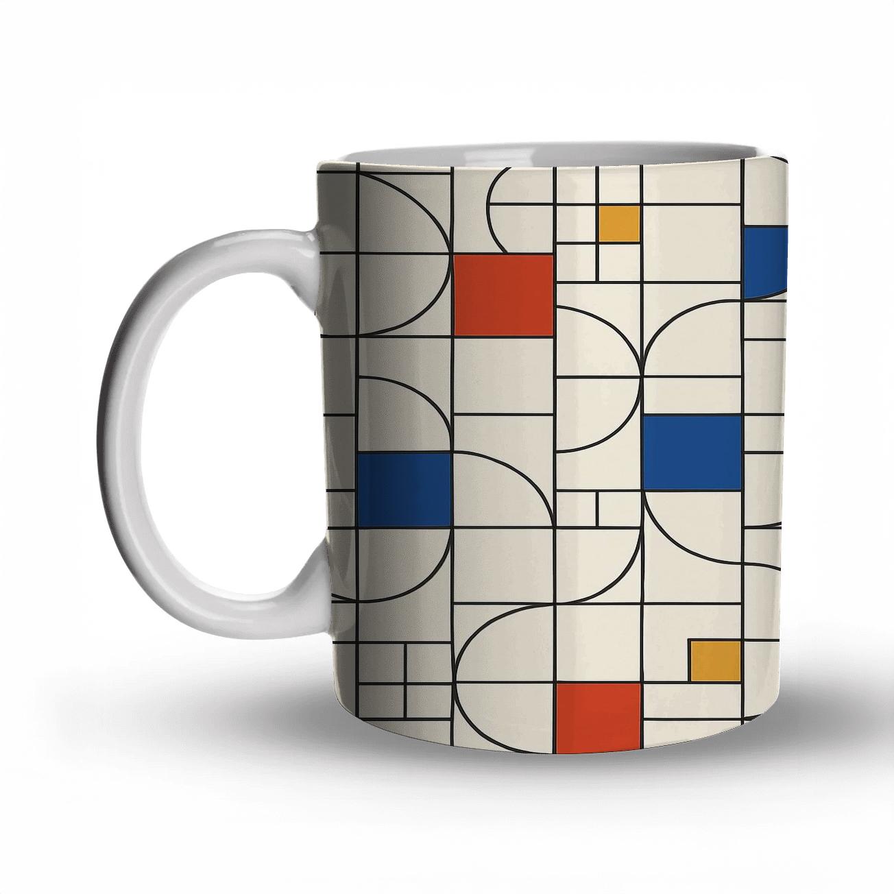 Bauhaus Weaving Grid Variations custom printed mugs