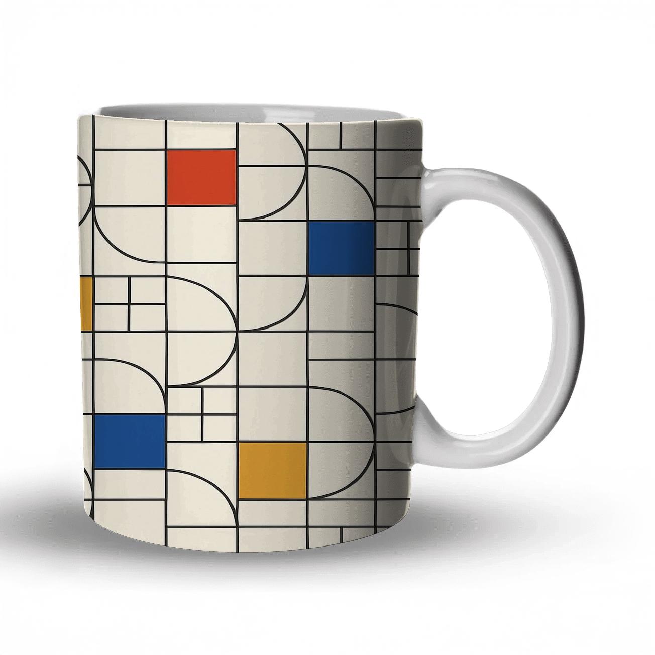 Bauhaus Weaving Grid Variations custom printed mugs