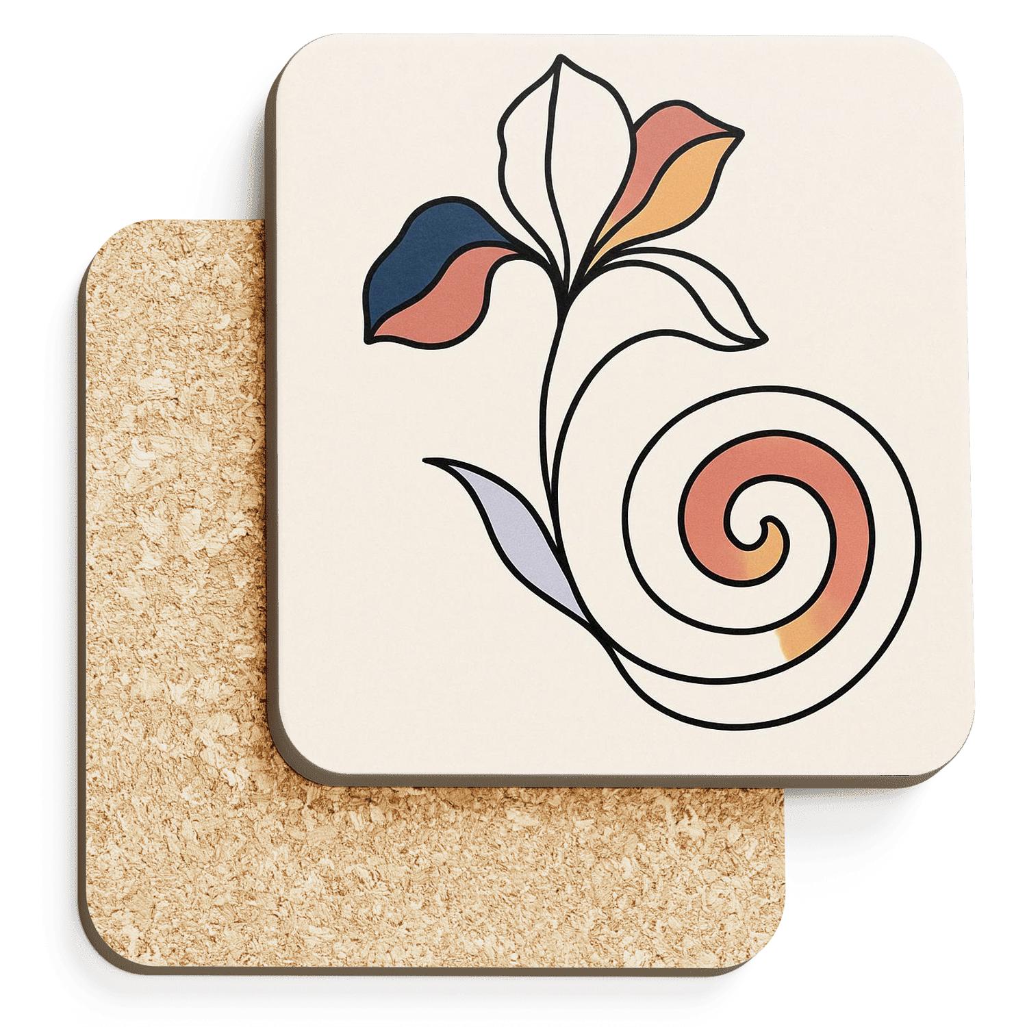 Lunar Iris Spiral custom engraved coasters