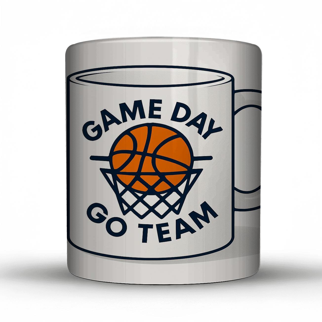 Game Day Basketball Net Line Art Mug insulated thermal mugs