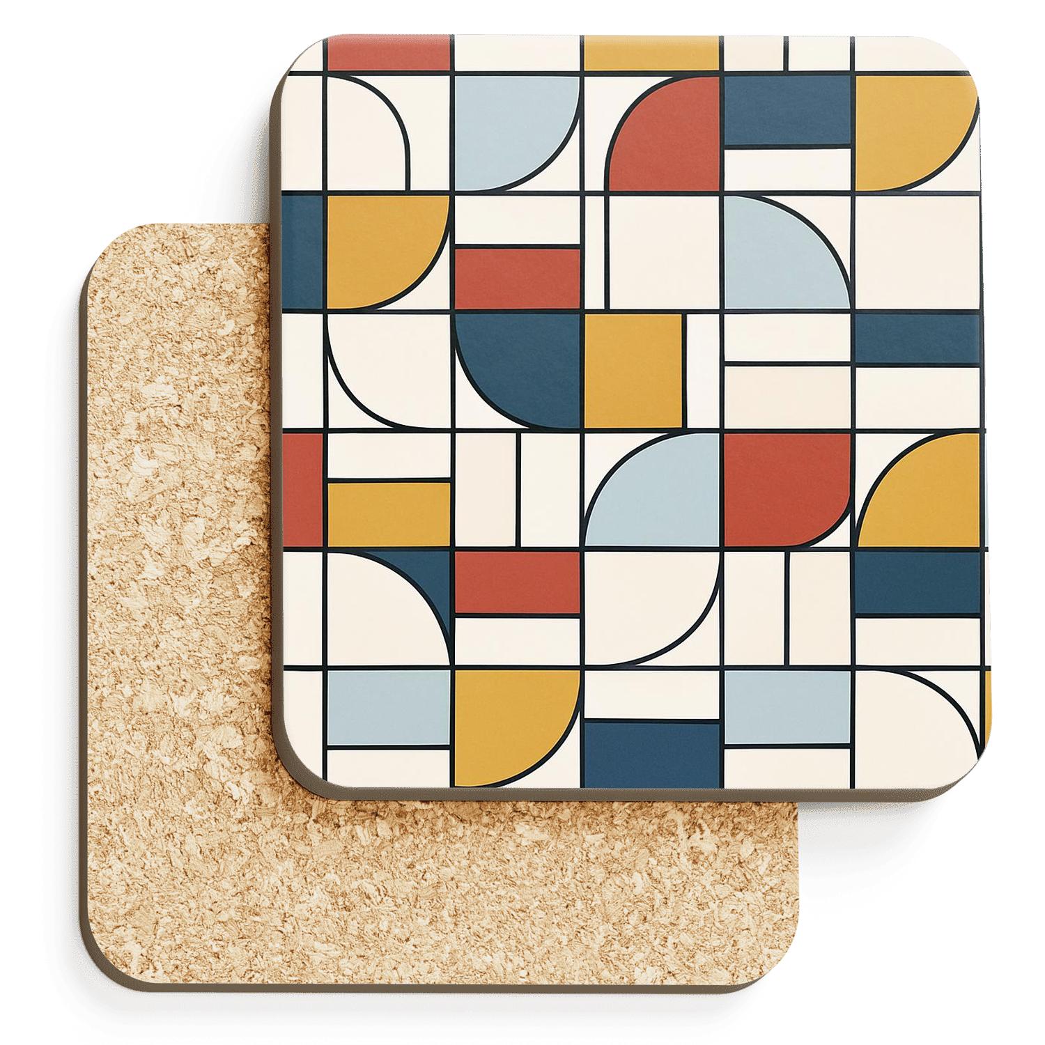 Bauhaus Weaving Grid Harmonics custom engraved coasters