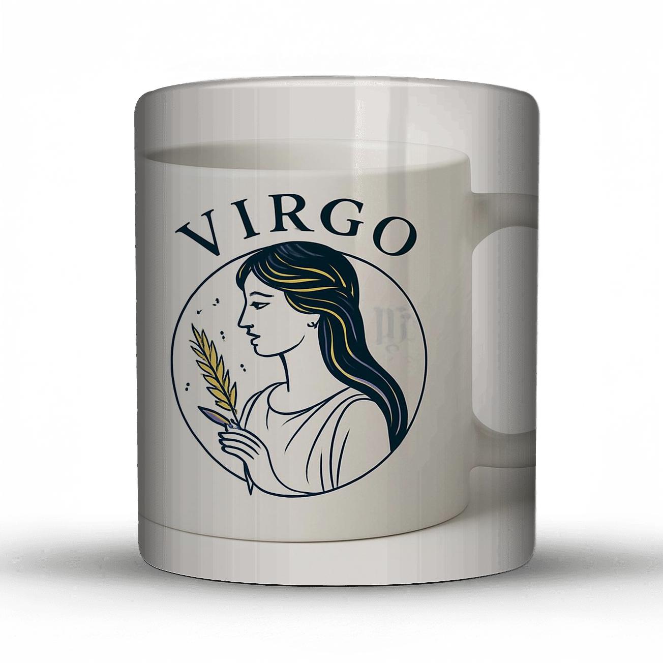 Virgo Celestial Maiden Line Art Mug custom printed mugs